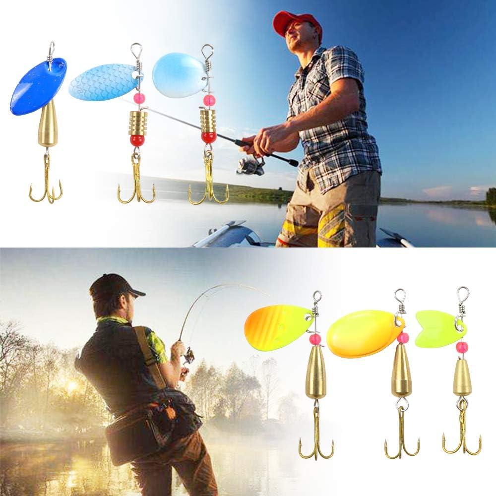 30PCS Fishing Lures Kit Set Spinnerbait for Bass Trout Walleye Salmon  Assorted Metal Hard Lures Inline Spinner Baits
