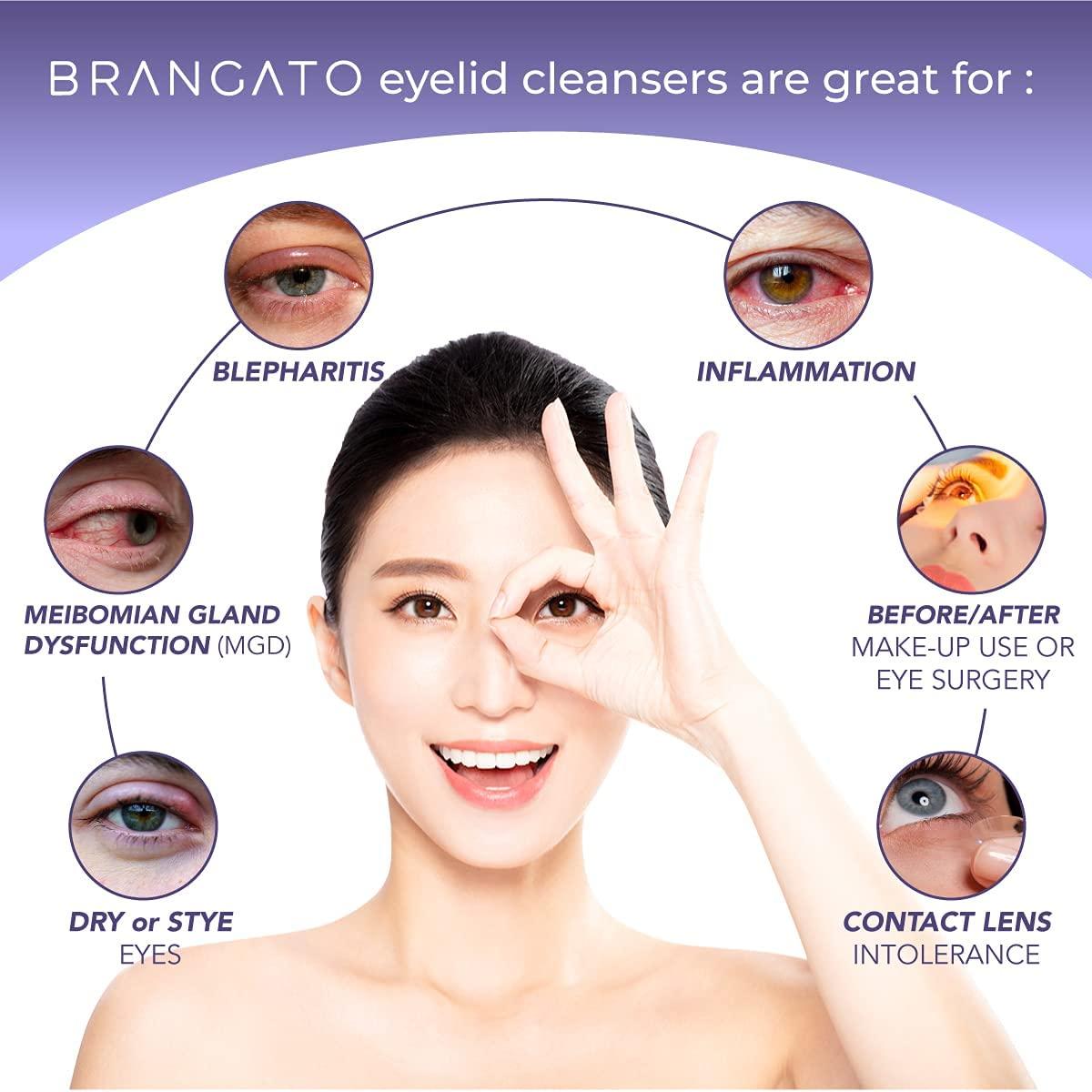 Brangato Eye Spray Hypochlorous Acid Eyelid Cleanser for Blepharitis