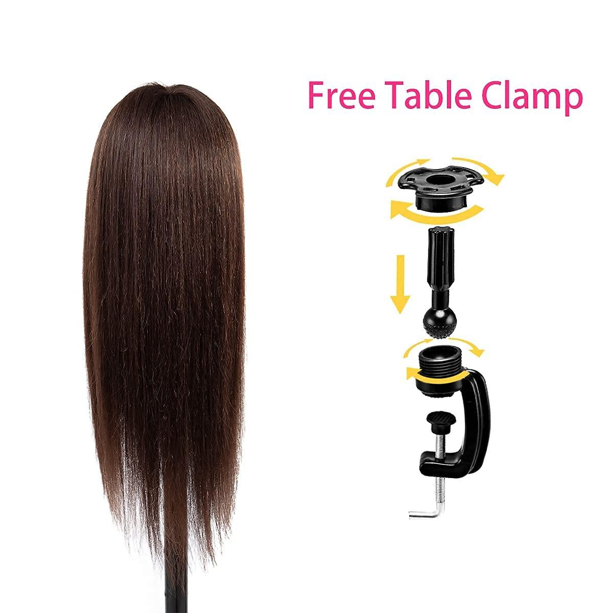 26''28'' Long Hair Mannequin Head With Real Hair 60 Training Head
