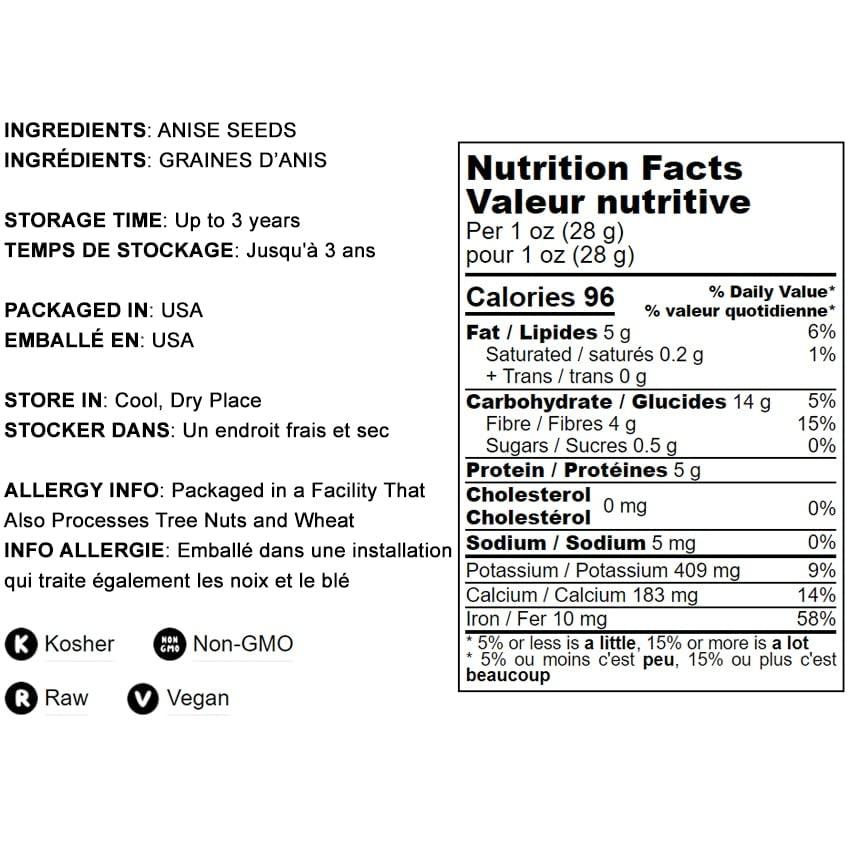 Anise Seeds, 5 Pounds NonGMO Verified, Whole Dried Anise Seeds, Kosher, Vegan, Bulk Aniseed