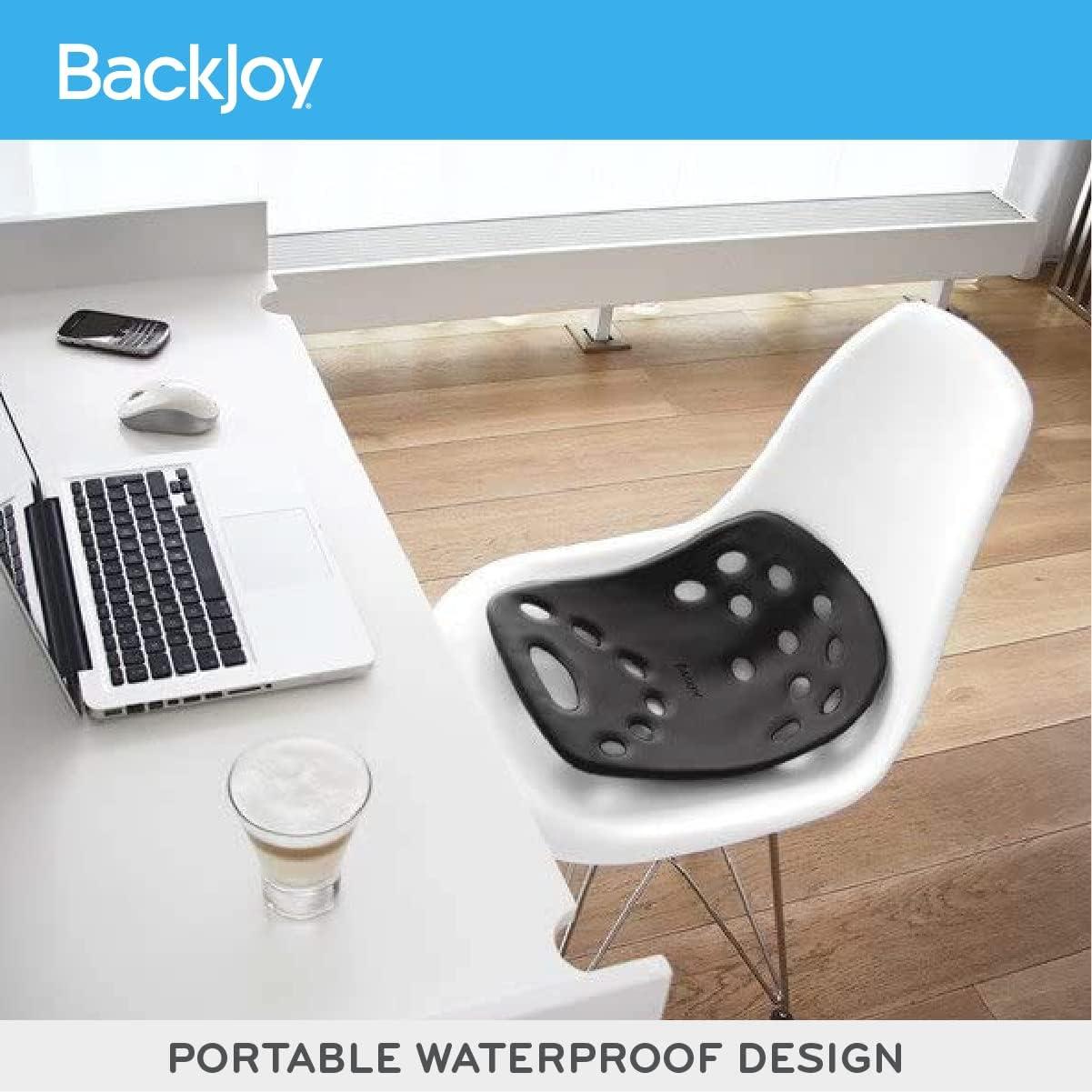 BackJoy Posture Seat Pad, Ergonomic Pressure Relief, Hip & Pelvic Support  to Improve Posture, Home, Office Chair, Car Seat, Waterproof, Fits S-L  Hips