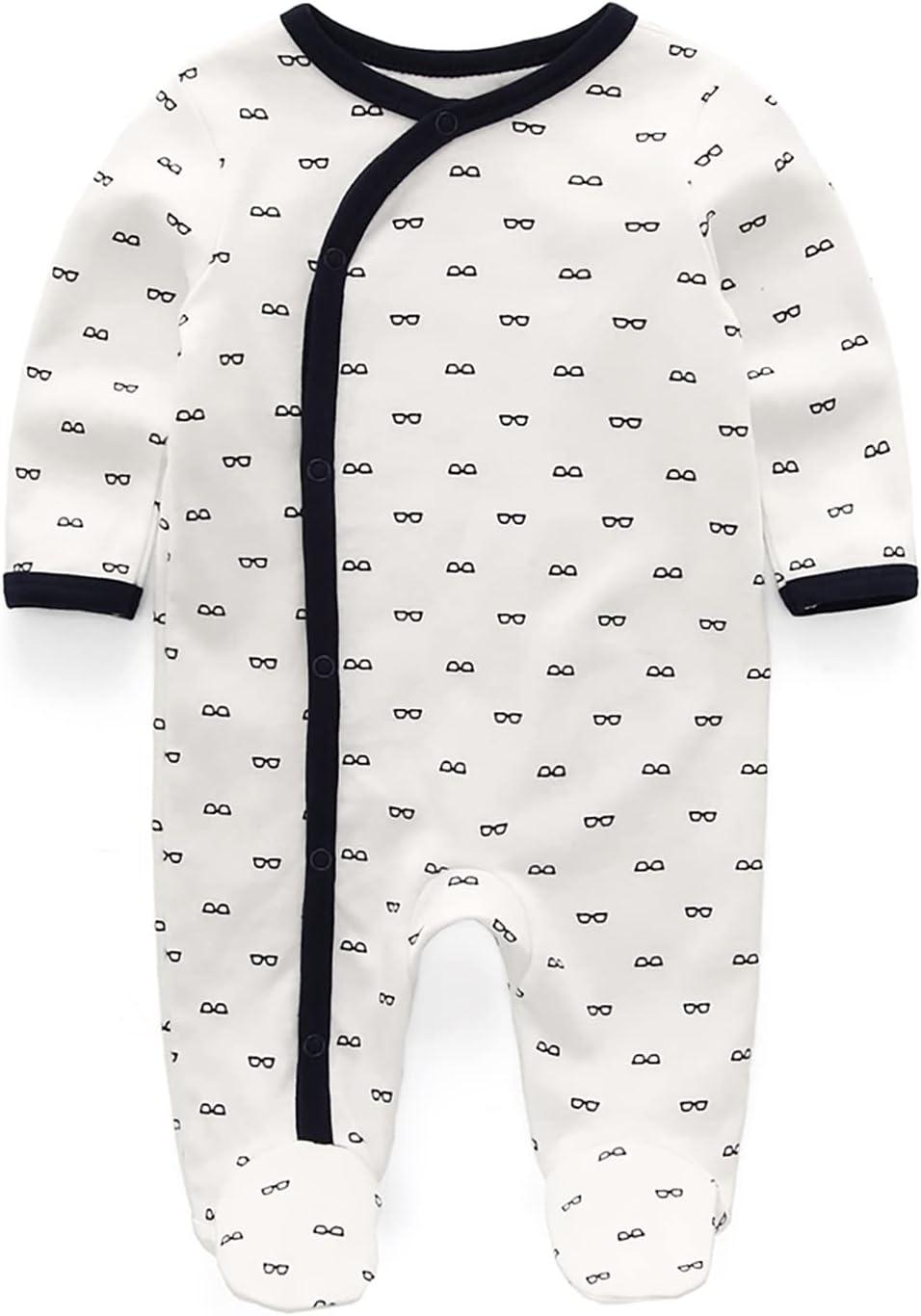 MAMIMAKA Cotton Footed Pajamas Newborn Baby Grow Onesies 9-12