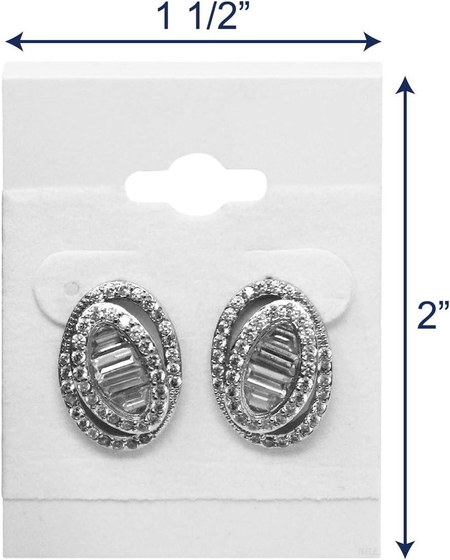 Mooca Plain 1.5 x 2 White Hanging Earring Cards Earring Card Holder Earring  Display Cards for Ear Studs Velvet Plastic Display Earring Card Holder for  Jewelry Accessory Display 100 Pieces