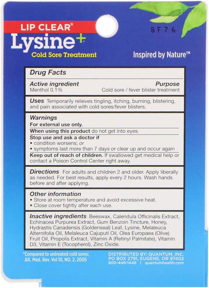 Lip Clear Lysine+ Cold Sore Treatment 0.25 oz Pack of 2 FastActing