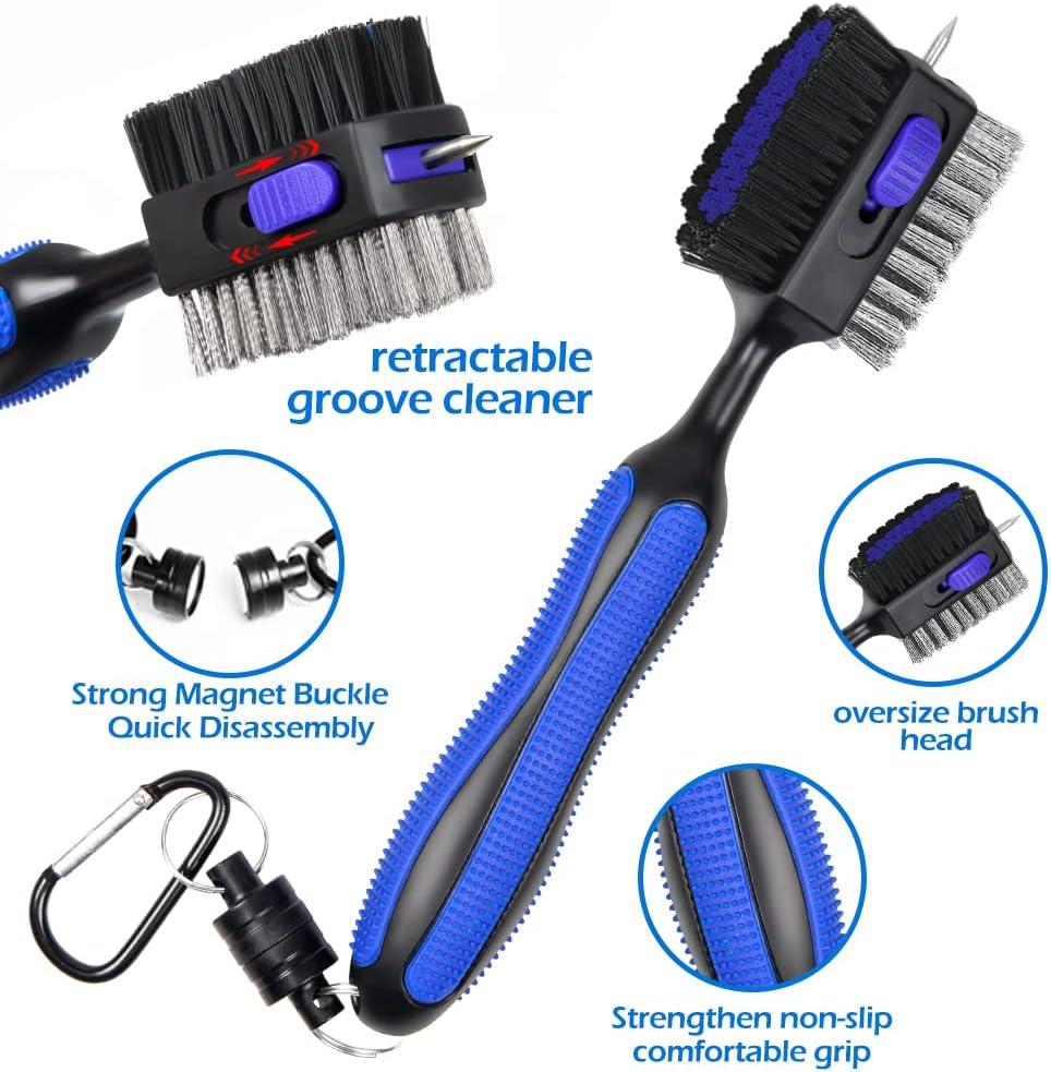 Golf Club Brush Double Sided Dust Cleaning Groove Cleaner with