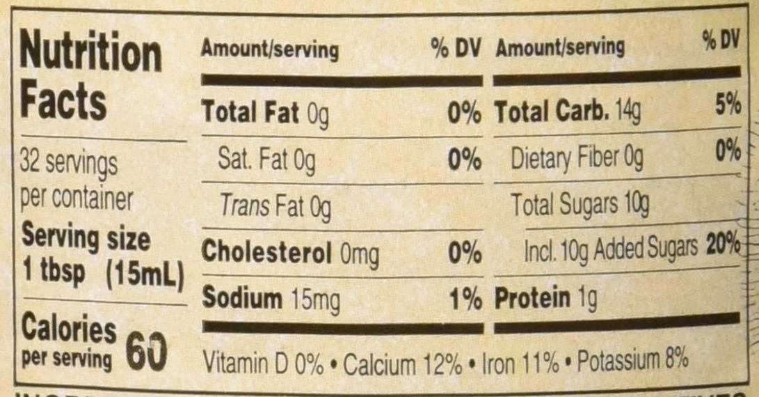 Golden Barrel Blackstrap Molasses - 16 Oz Natural Unsulfured Molasses For Baking & Cooking