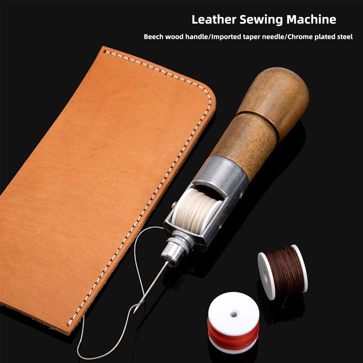 1PC Canvas Leather Sewing Shoes Wood Handle Tool Awl Hand