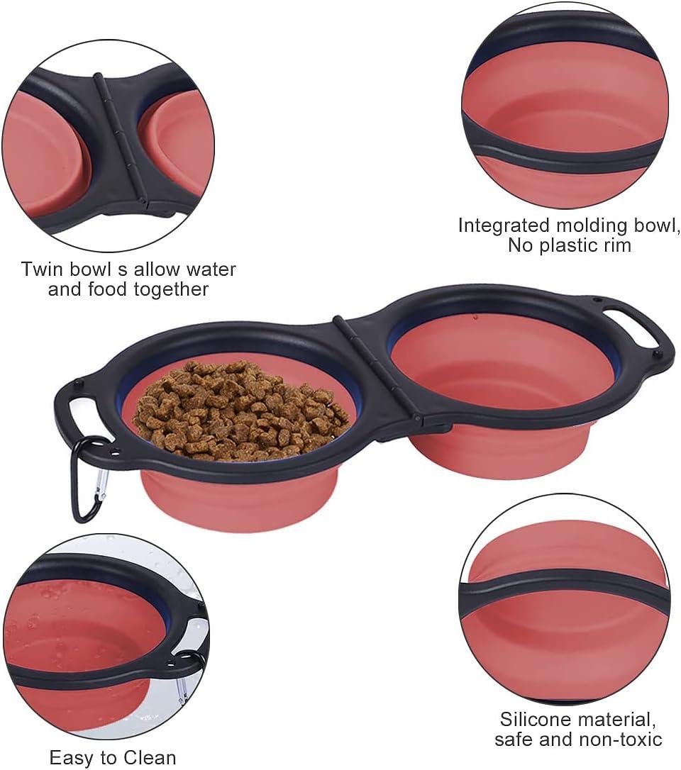 Collapsible Dog Bowls - 2 in 1 Portable Silicone Pet Bowl Expandable for  Cat Dog Water Bowl Dish Feeding Portable Dog Bowl with Carabiners for  Walking Parking (Pink) | Buy Now with