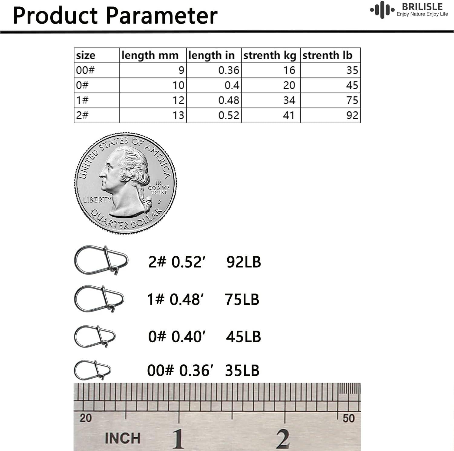 BRILISLE Crankbait Snaps & Snap Clips for Bass Lures, Duolock Snaps