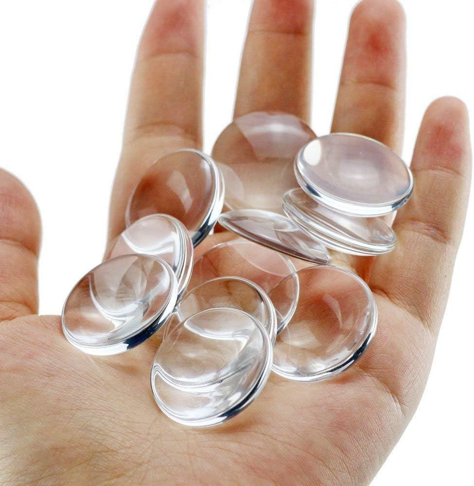 Acmer 100 Pieces Transparent Glass cabochons Clear Glass Dome cabochon  Non-calibrated Round 1 inch/25mm for Photo Pendant Craft Jewelry Making