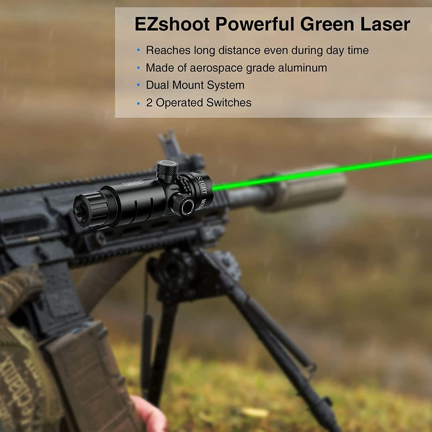EZshoot Green Laser Sight Green Dot 532nm Scope with 20mm Picatinny Mount