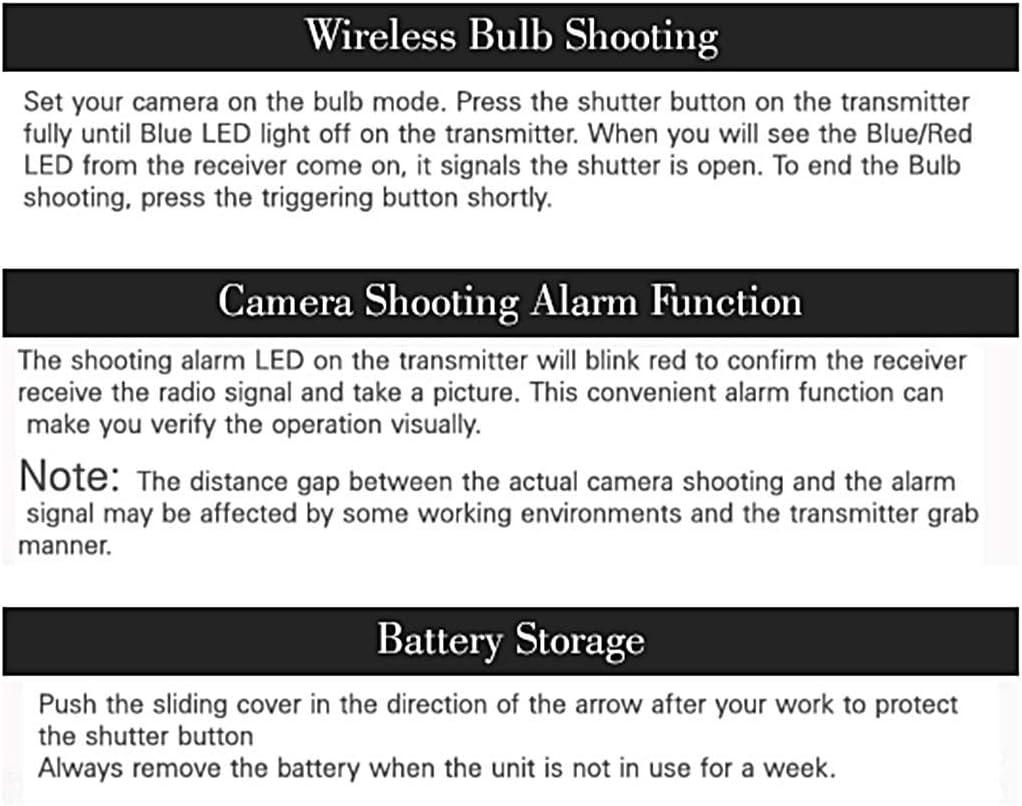 Wireless Remote Shutter Release for Nikon SMDV RFN4s Transmitter