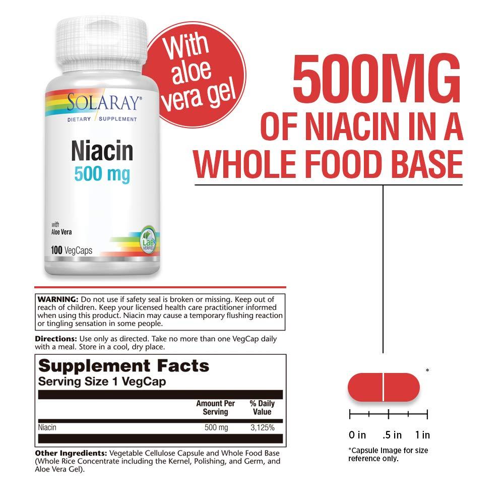 Solaray Niacin 500 mg, Vitamin B3 Skin Health, Cardiovascular