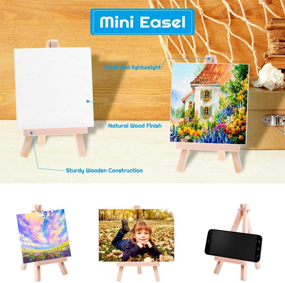 Mini Canvases 18 Pack, Cridoz Small Painting Canvas with Mini Easel 4x4  Inches Art Canvases Painting Kit for Kids Teenagers Acrylic Pouring Oil  Water