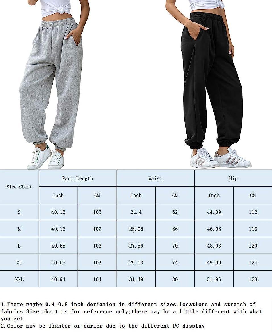 HeSaYep Women's High Waisted Sweatpants Workout Active Joggers Pants Baggy  Lounge Bottoms Medium Grey
