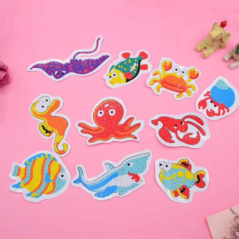 Diamond Painting Stickers Kids 5D DIY Art Craft Animal & Sea World Painting  with Diamonds Paint