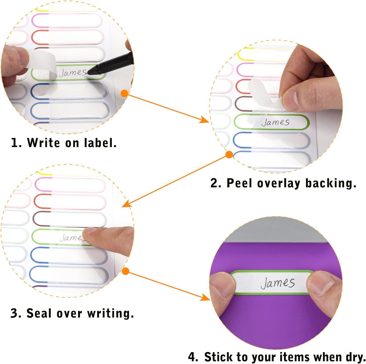 Waterproof Baby Bottle Labels 64 PCS SelfLaminating, Dishwasher Safe Name Tags for Kids