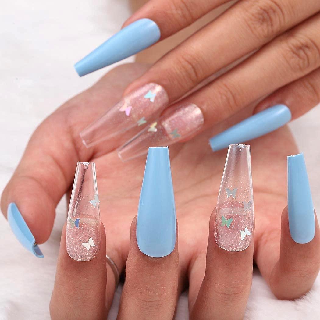 14 Baby Blue Nail Ideas for a Twist on the Classic Color