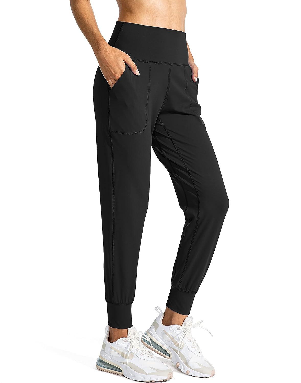 High Waisted Women's Joggers with Pockets Black Loose Leggings