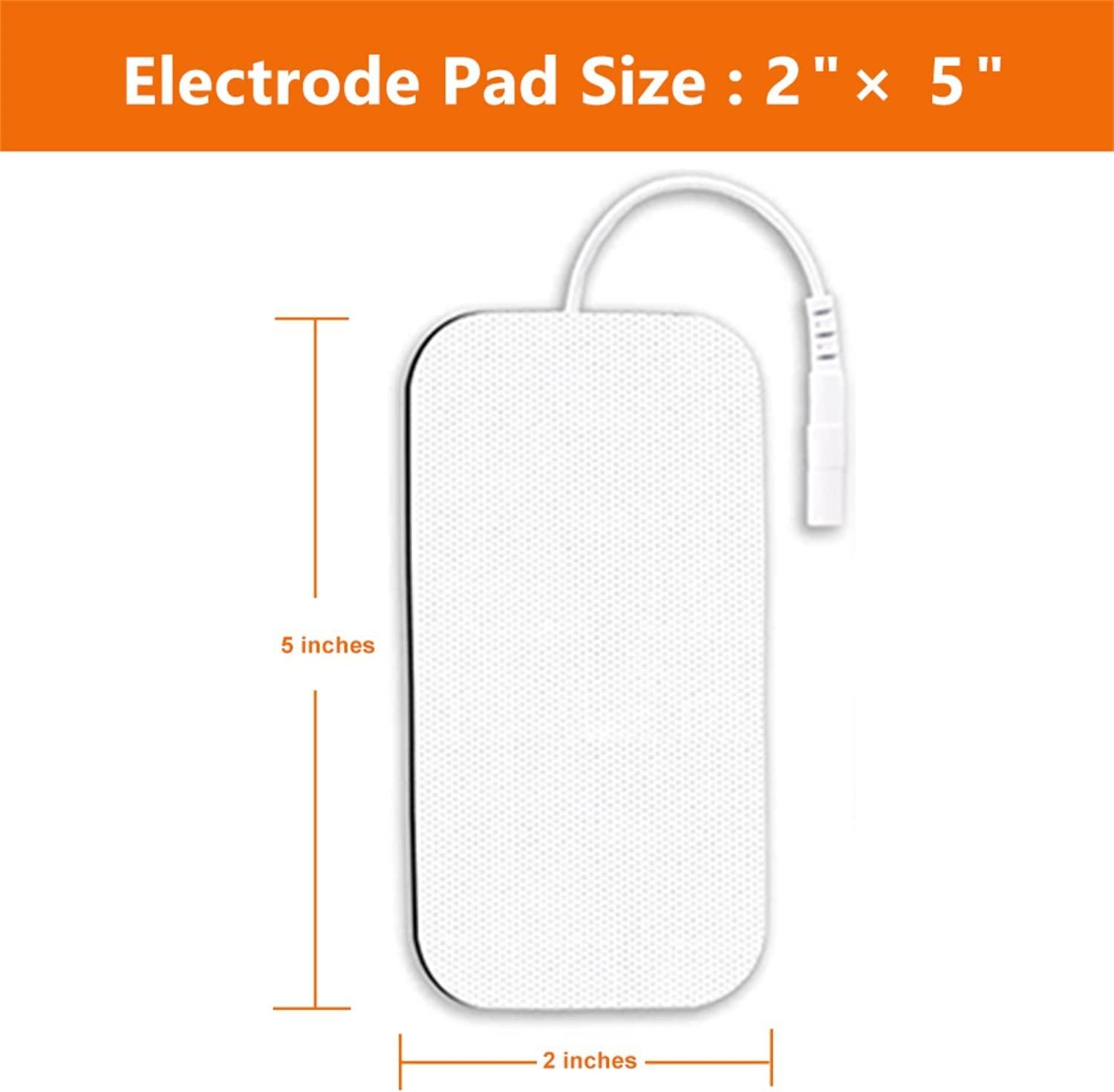 10PCS TENS Unit Replacement Pads 2x4, Reusable TENS Electrode Pads with