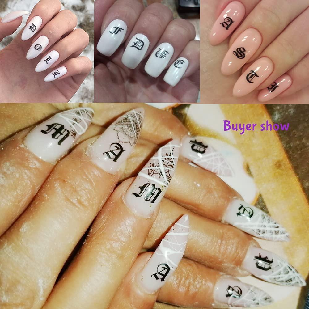 Old English Nail Art Stickers 3D Self-adhesive Nail Decals -  Sweden