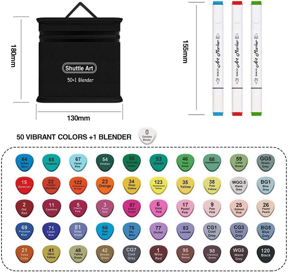 172 Colors Dual Tip Alcohol Based Art Markers,171 Colors plus 1