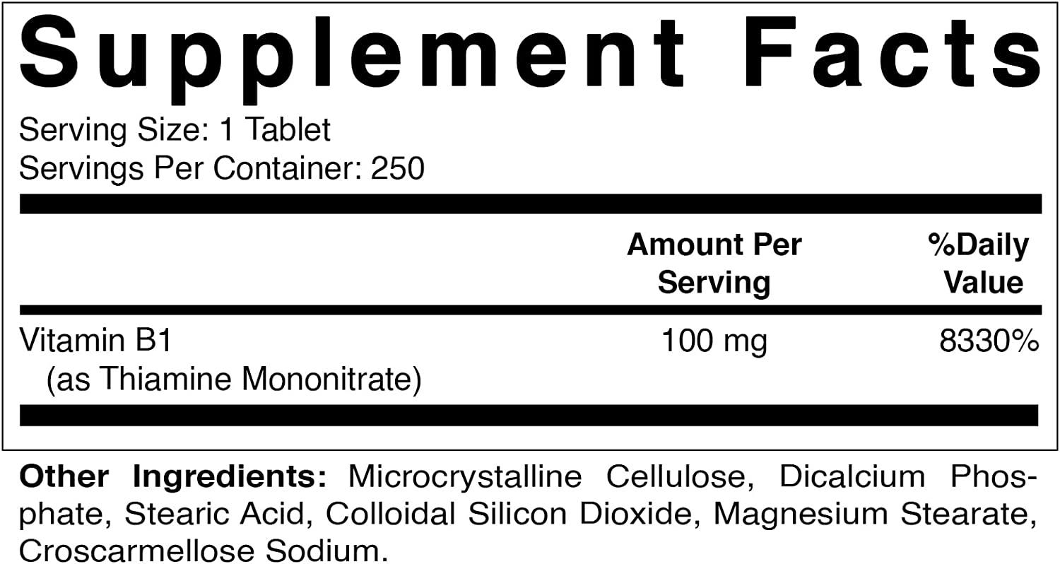 Vitamatic Vitamin B1 (As Thiamine Mononitrate) 100 mg 250 Vegetarian