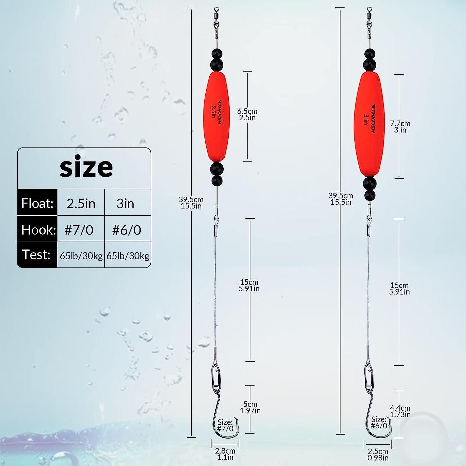 THKFISH Fishing Bobbers Fishing Floats and Bobbers for Fishing Popping Cork  Float Rig Weighted Popping Floats Saltwater Rattle ORANGE-4PCS 