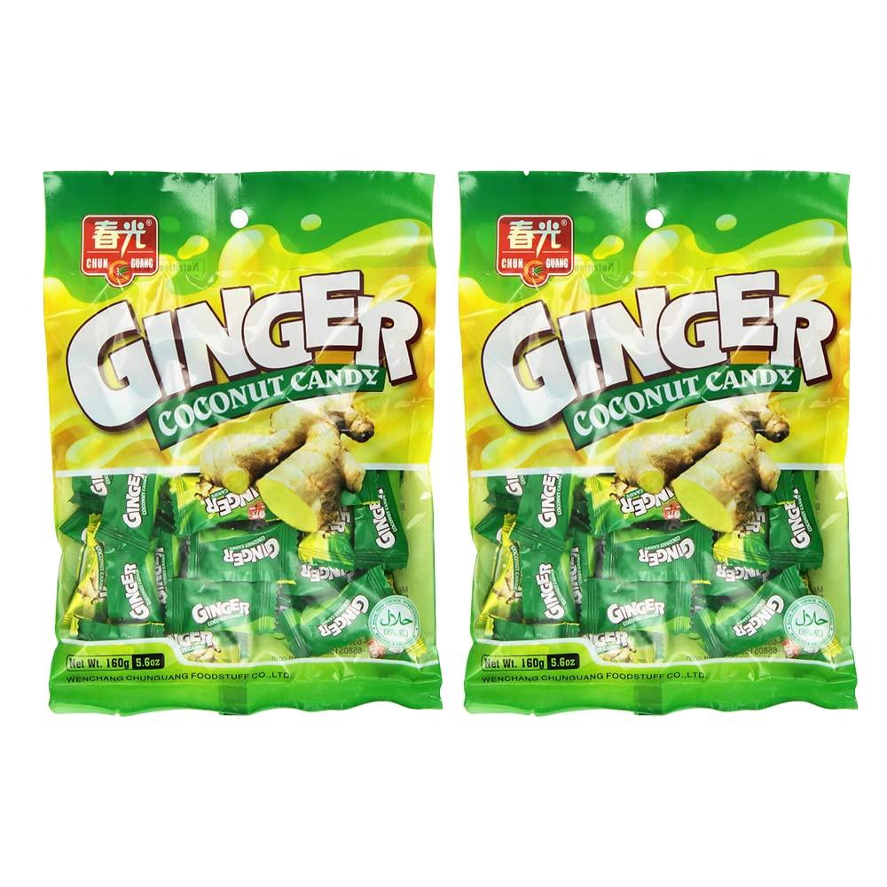 Chun Guang Ginger Coconut Candy 5.6oz 2 Pack Authentic Ginger Coconut