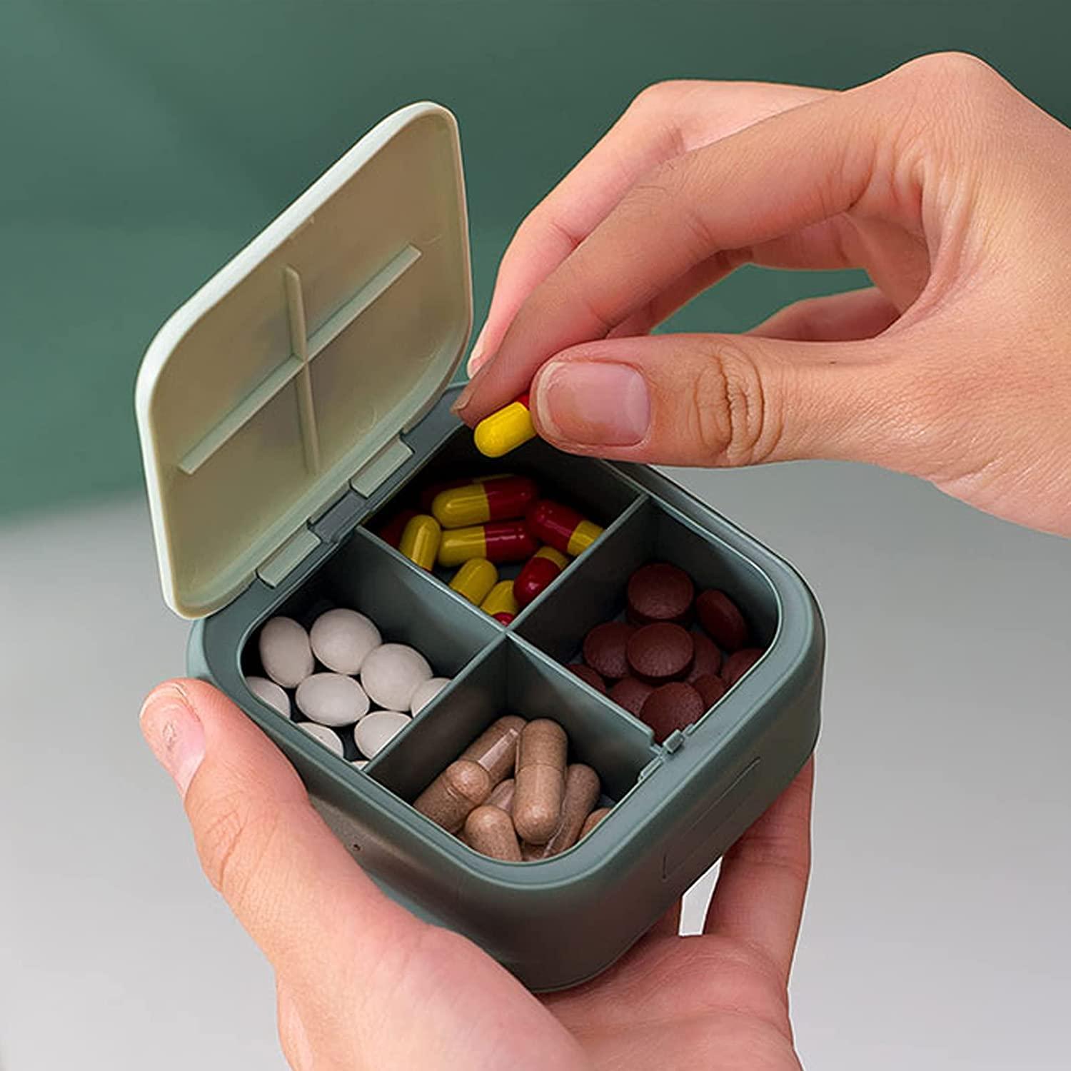 Travel Pill Box Medication Reminder Portable Pill Box Medicine Storage Holder  Case Container with Clip 