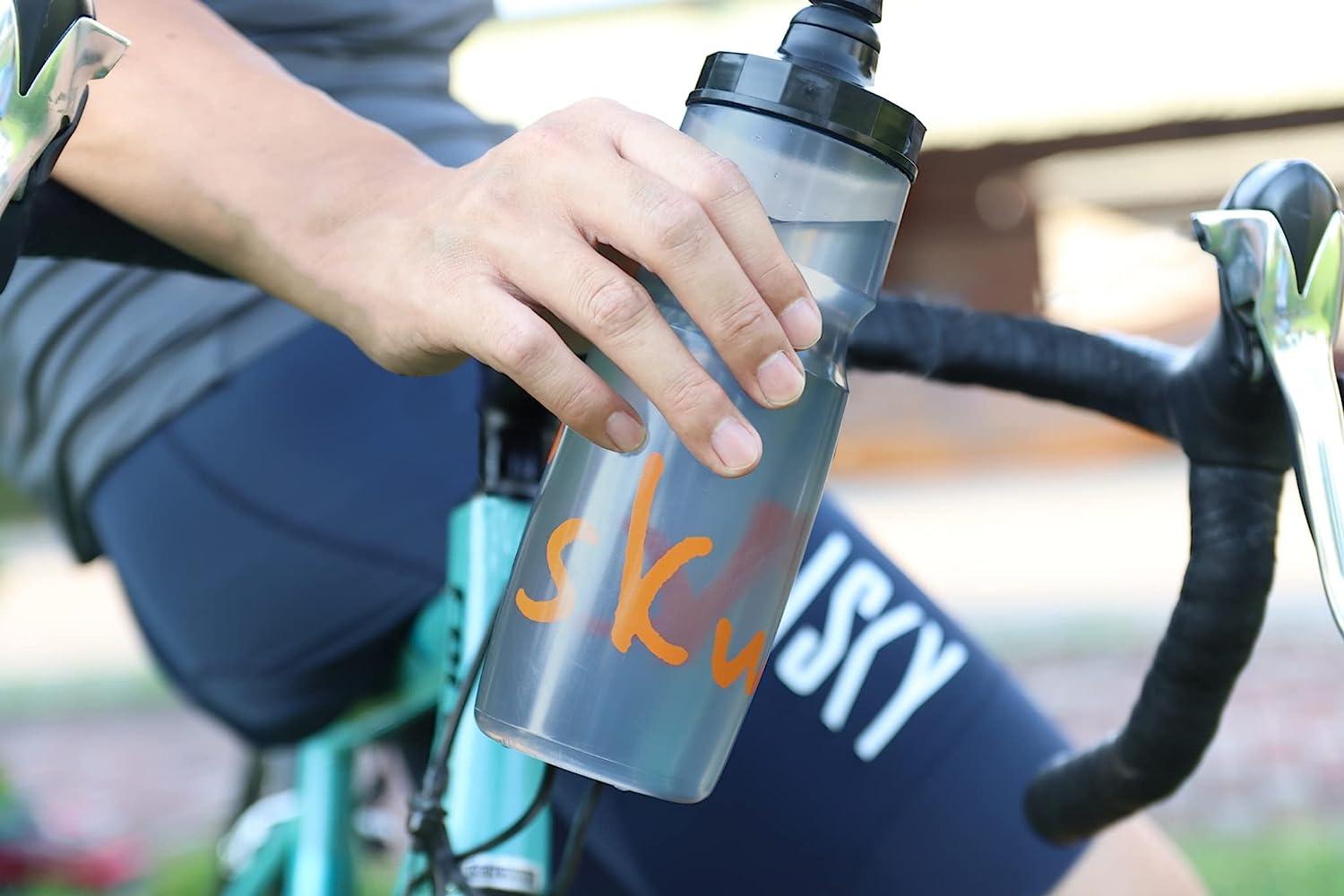 Skwiki 740ml Bicycle Water Bottle Big Flow, Self-Sealing, No