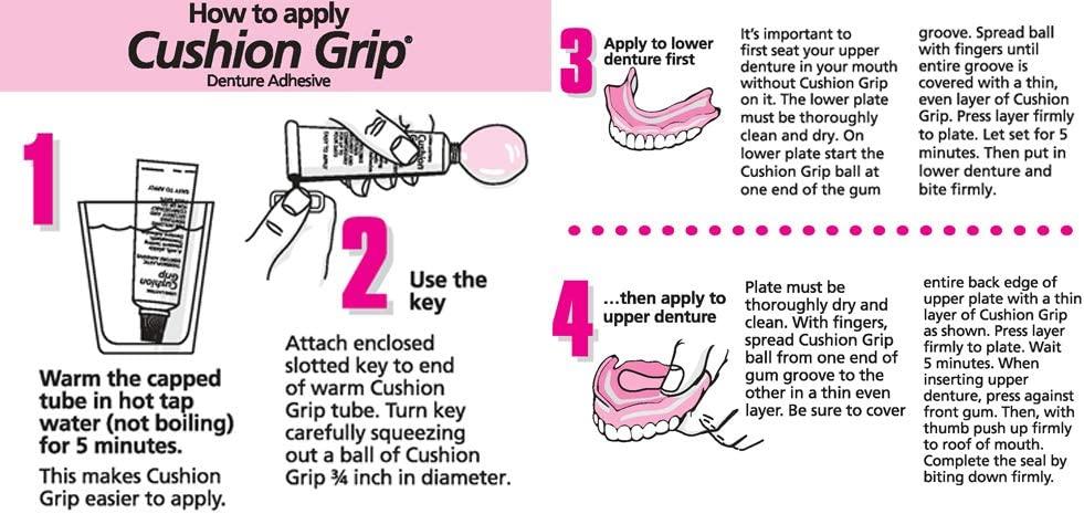 Cushion Grip - a Soft Pliable Thermoplastic for Refitting and Tightening  Dentures 1 Oz (28 Grams)
