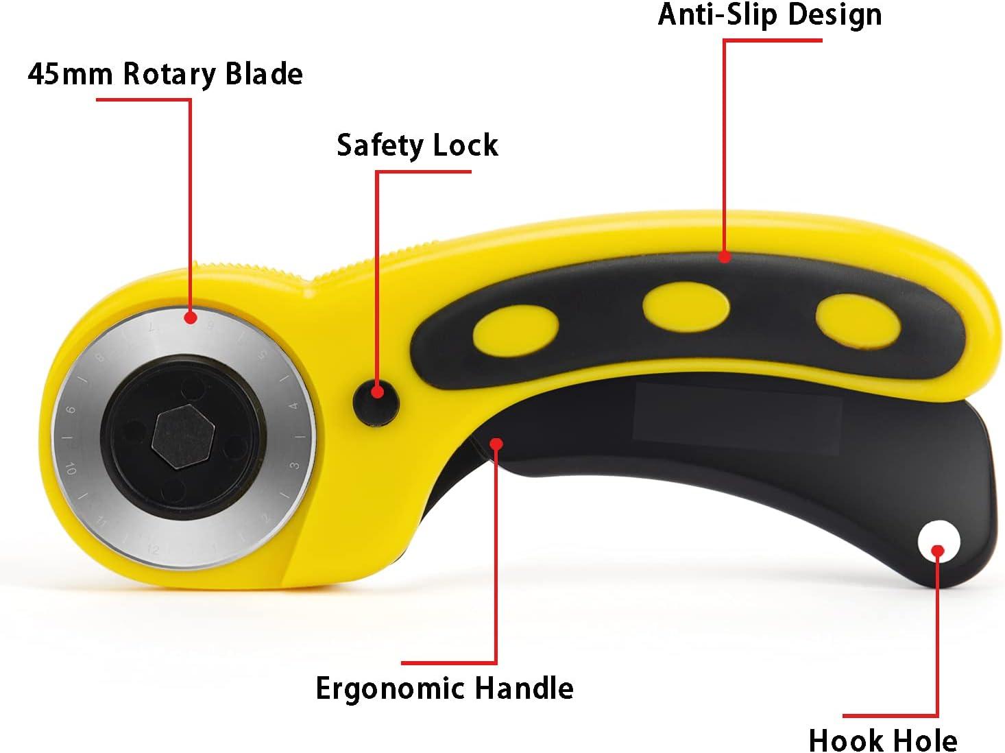 WORKLION 45mm Rotary Cutter Set Ergonomic Rotary Cutter with Safety