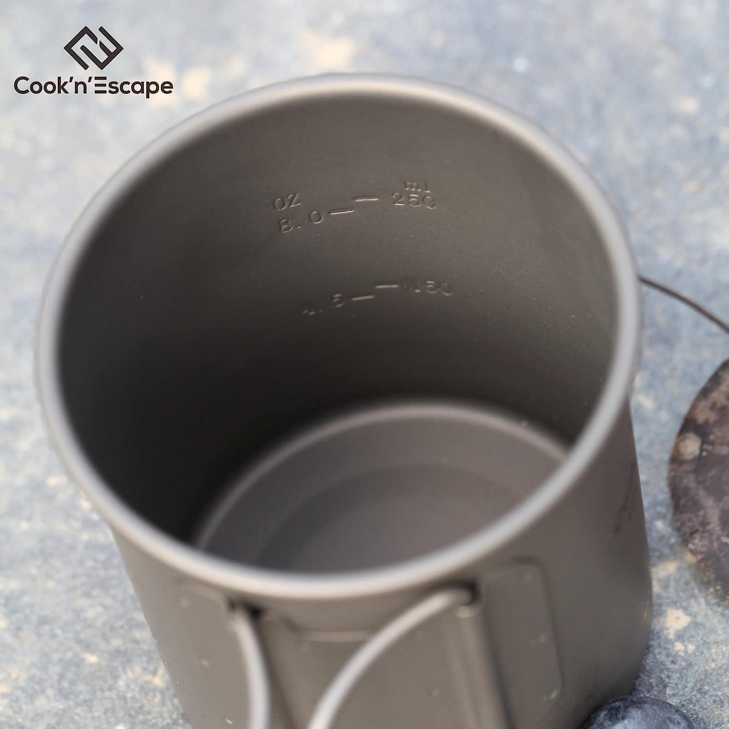COOK'N'ESCAPE Titanium Cooker Pot Hanging Pot Mug Cup Outdoor