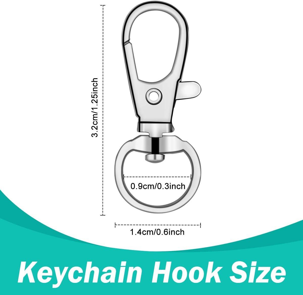 Segauin 100-Piece Premium Swivel Snap Hooks with Key Rings,Metal Lanyard Keychain  Hooks Lobster Clasps for Key Jewelry DIY Crafts 1.25inches/32mm(50 Pcs  Lanyard Snap Hooks+50 Pcs Key Rings) 1.25inches/32mm Silver