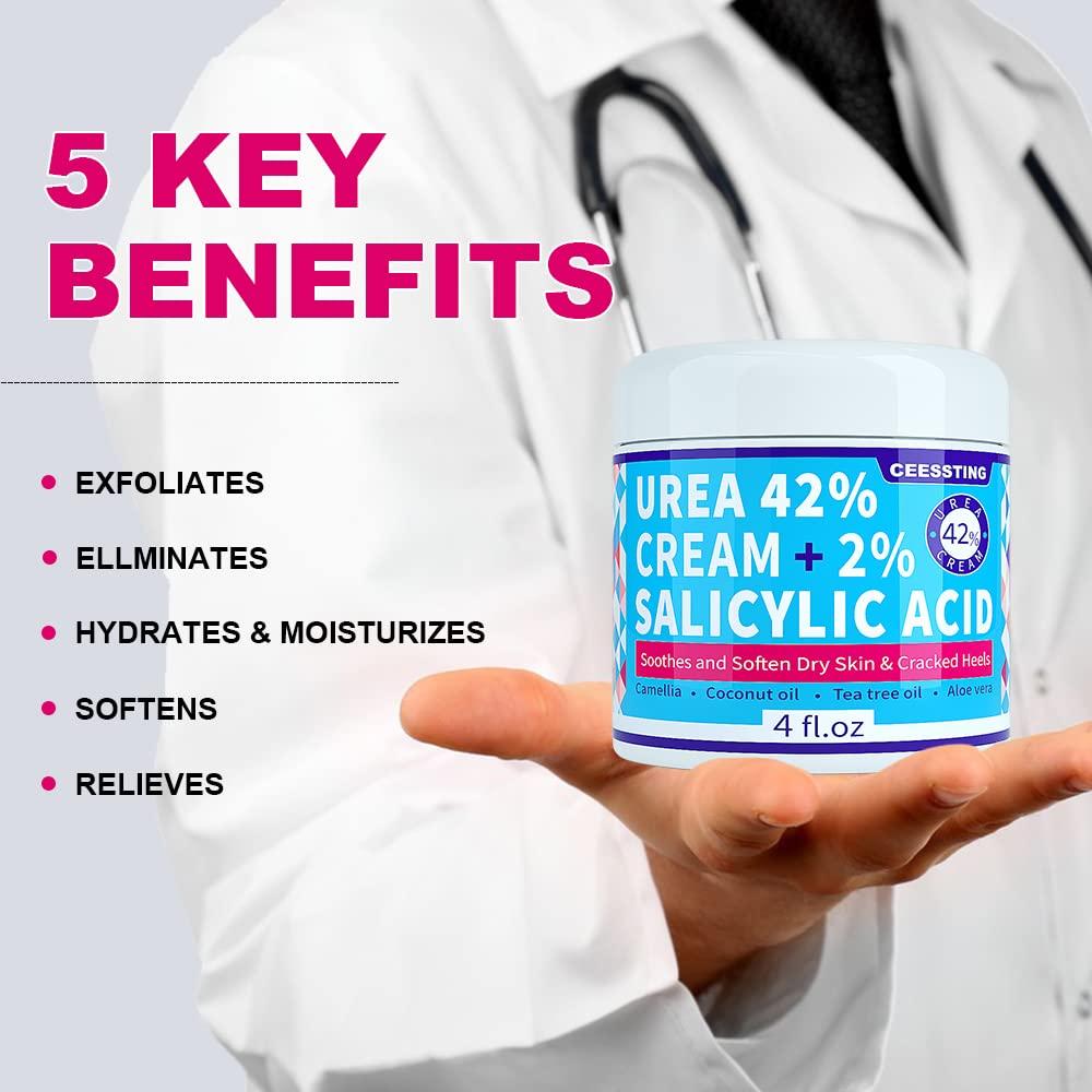 ENVISHA Urea Cream 42 Percent for Feet 42 Urea Foot Cream with 2 Salicylic Acid & Hyaluronic