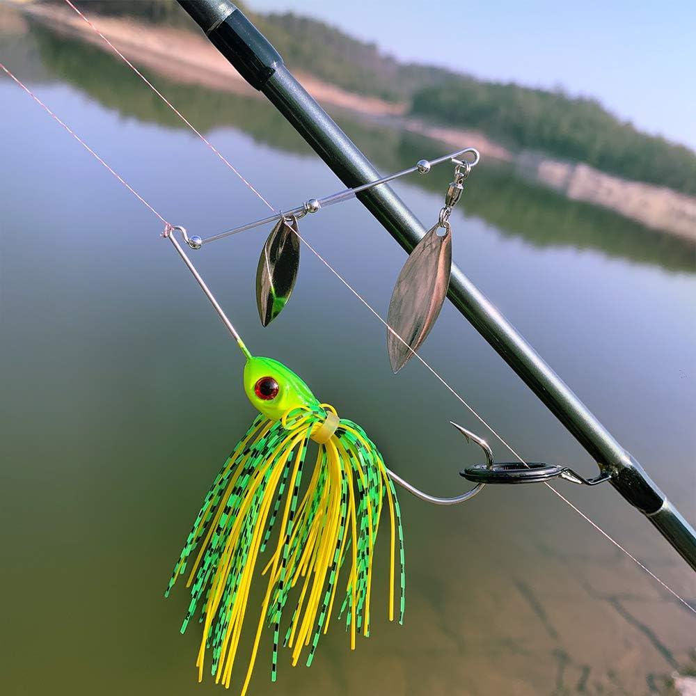 Spinnerbait Fishing Lure, Hard Metal Jig Spinner Baits Kits Swimbait for  Bass Trout Pike Salmon Walleye Freshwater Saltwater 5pcs/Pack