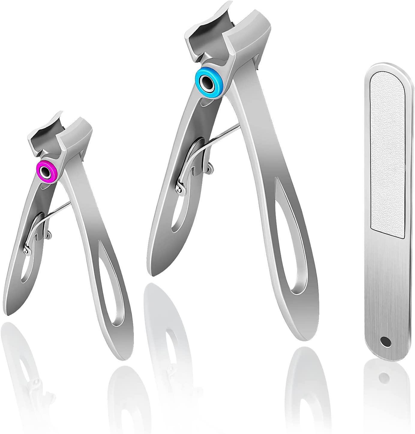 15mm Wide Jaw Opening Nail Clippers for Thick Nails, Finger Nail Clippers  for Ingrown Toenail Clippers for Men, Tough Nails, Seniors, Adults.Deluxe  Sturdy Stainless Steel Big 