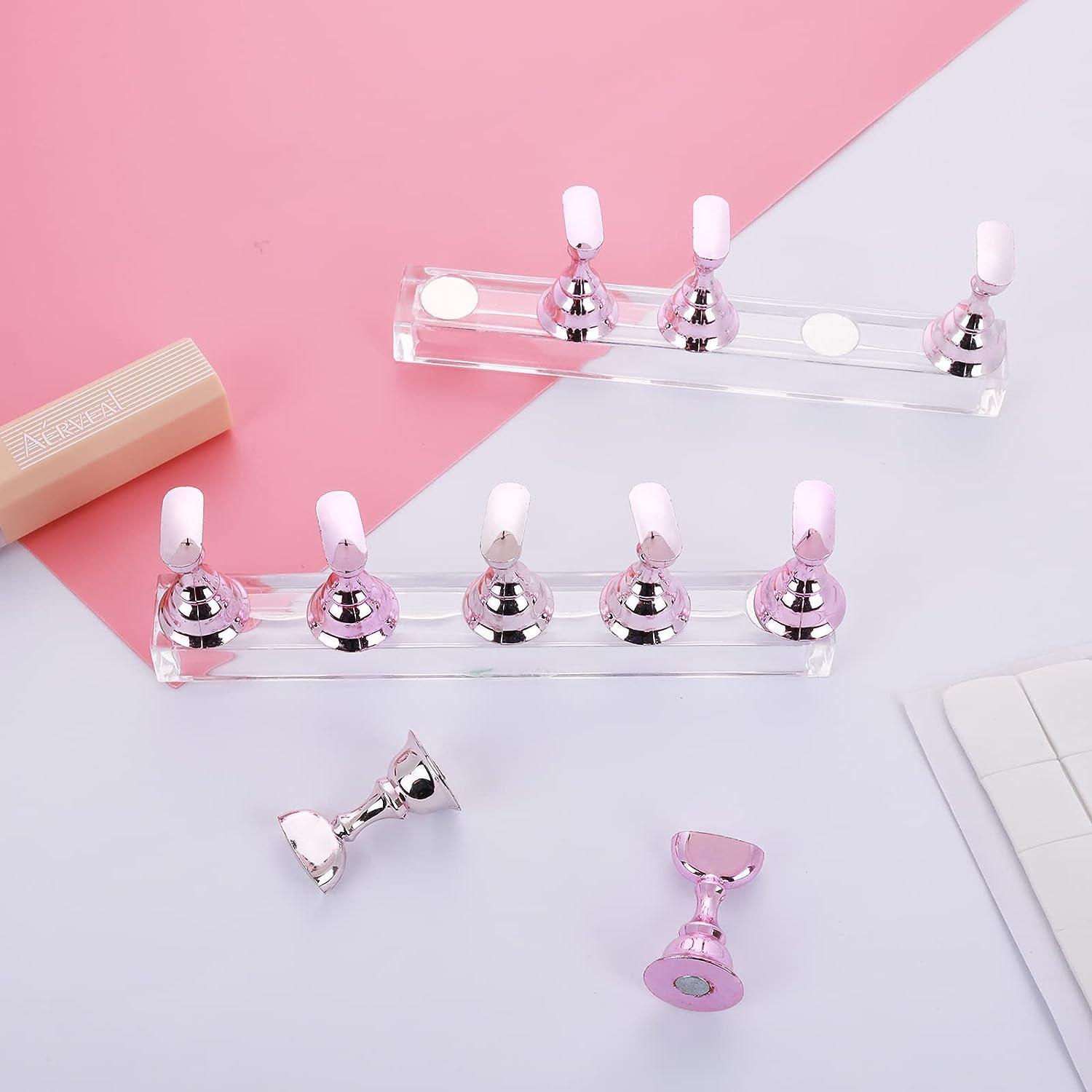 Lusofie 2 Set Nail Stand for Press On Nails Base for
