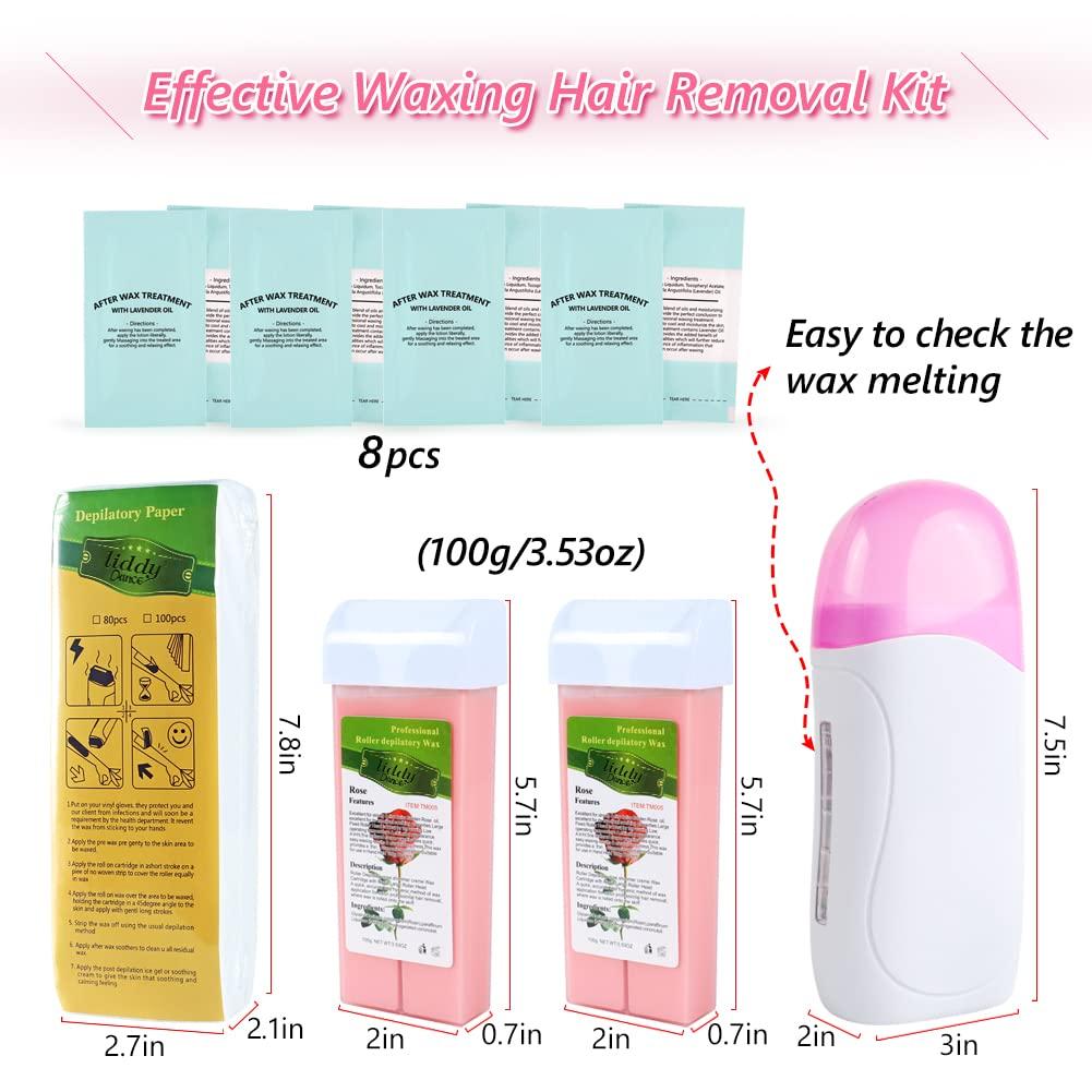 Roll on Wax Warmer Kit, Wax Roller Kit for Hair Removal, Painless
