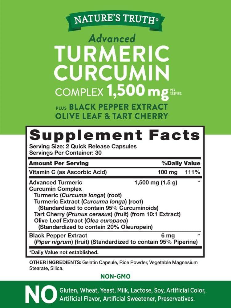 Nature's Truth Turmeric Curcumin Advanced Complex 60 Capsules
