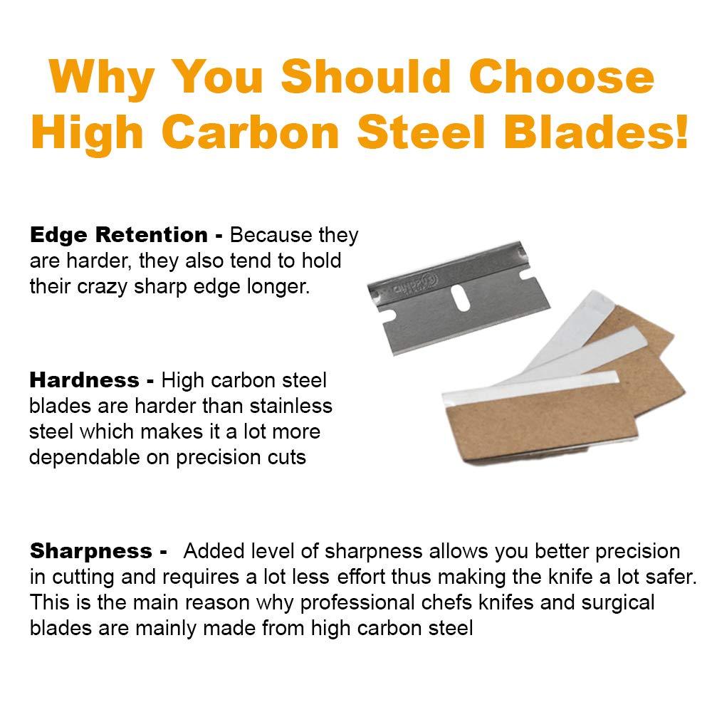 Canopus Single Edge Industrial Razor Blades, 100% Made in USA, Heavy Duty Straight Edge Razors, Box & Carton Cutter Replacement Blades, Glass & Paint