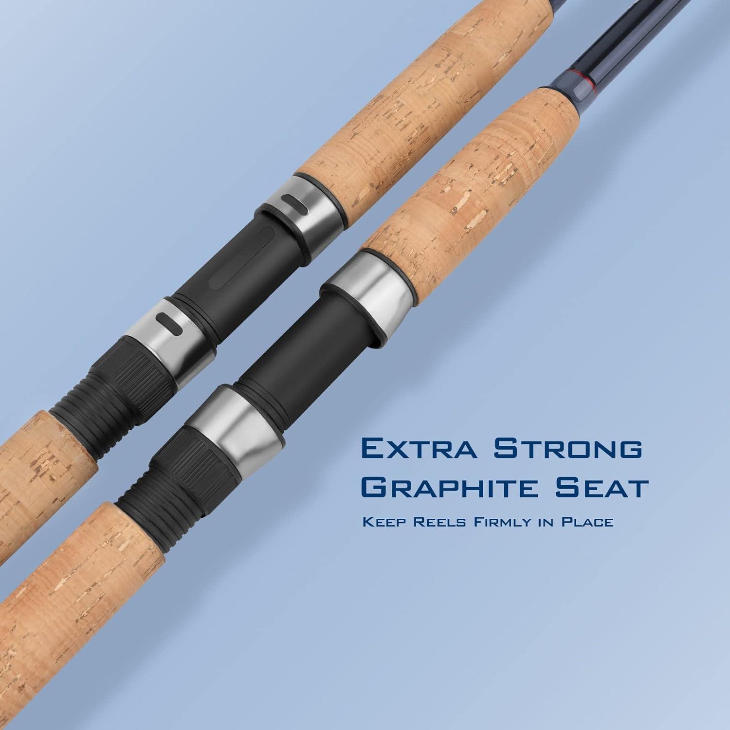 KastKing Progressive Glass Fishing Rods Spinning & Casting Rods Strong 100%  Phenolic Glass Blanks 2Pcs Pack from 5 6 to 10 Stainless Steel Guide  Durable P-Cork Handles A: Spin 7'0/F/M Power