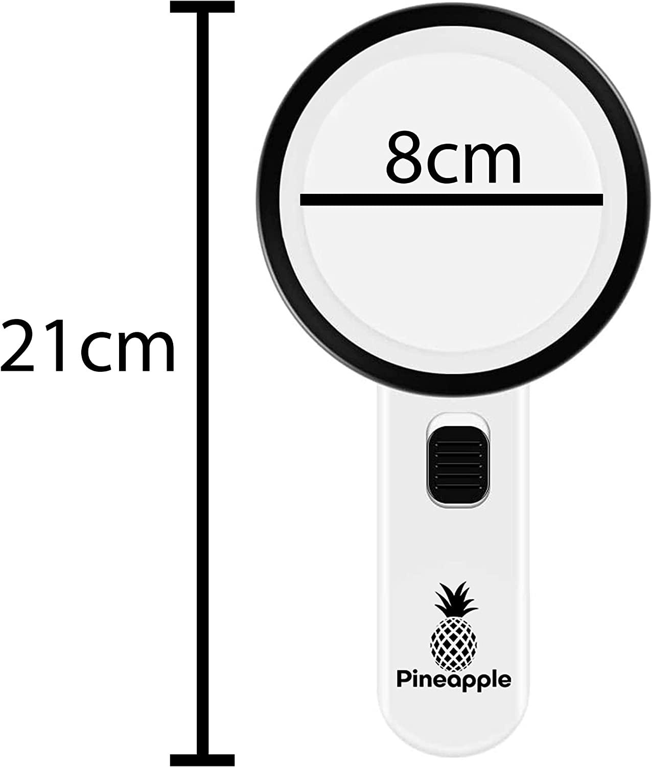 Pineapple LLC Magnifying Glass with Light 30X Handheld Large Magnifying