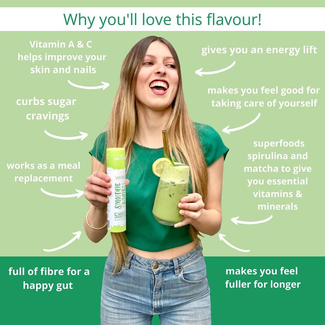 Smoothie Bombs Blender Boosters Super Greens Mix, Matcha, Spirulina