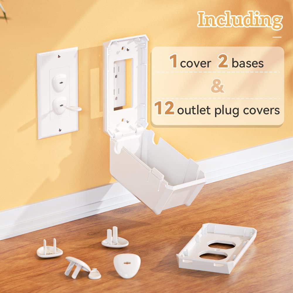 SAFELON (1+12) Pcs Baby Proof Electrical Outlet Box & Outlet Plug Cover