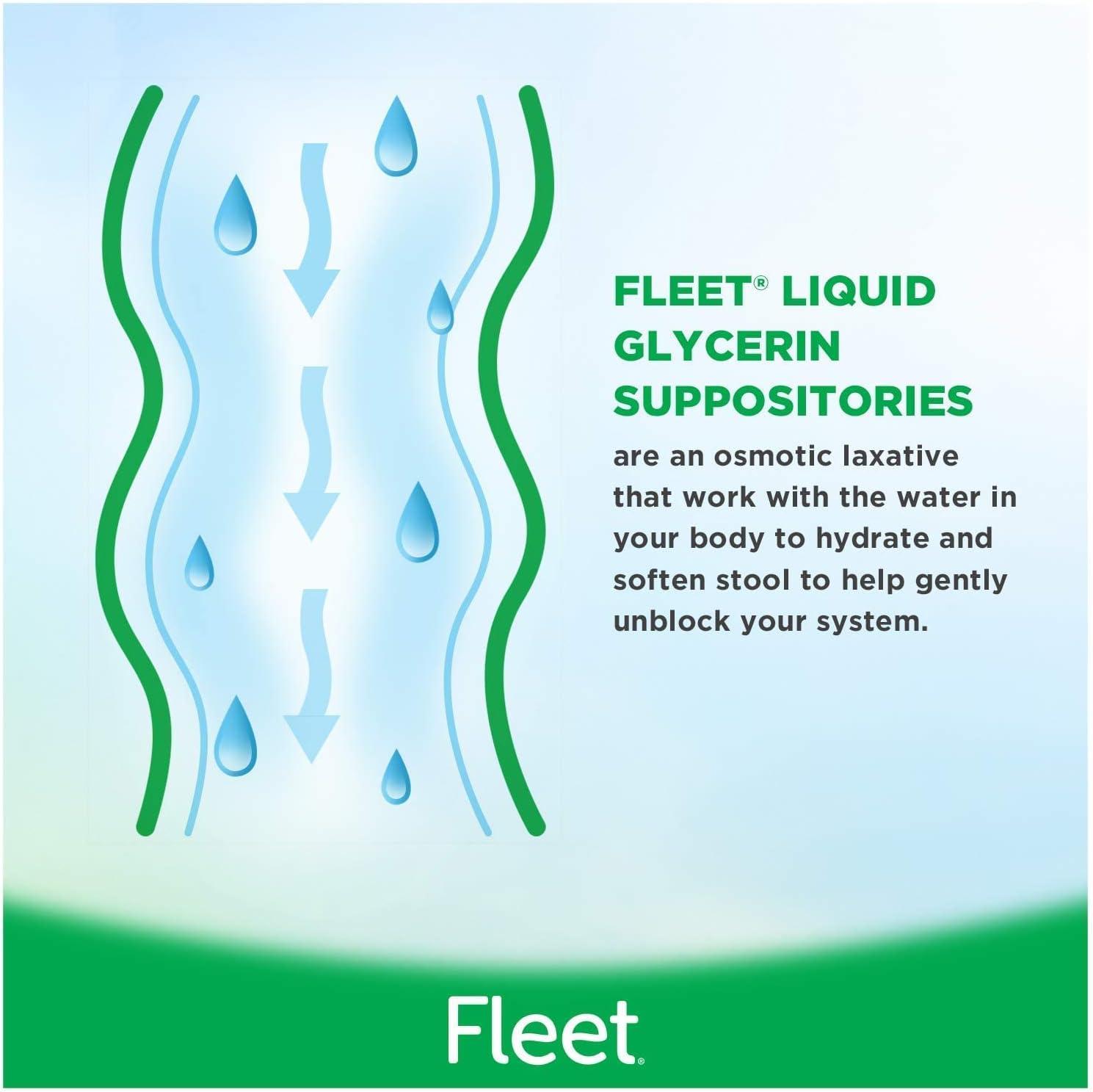 Fleet Laxative Glycerin Suppositories Adult Suppositories, 100 Count 