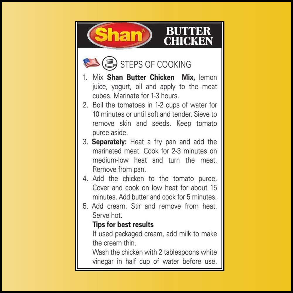 Shan Butter Chicken Seasoning Mix 1.76 oz Rich Tomato & Butter Sauce Spice Powder for Juicy
