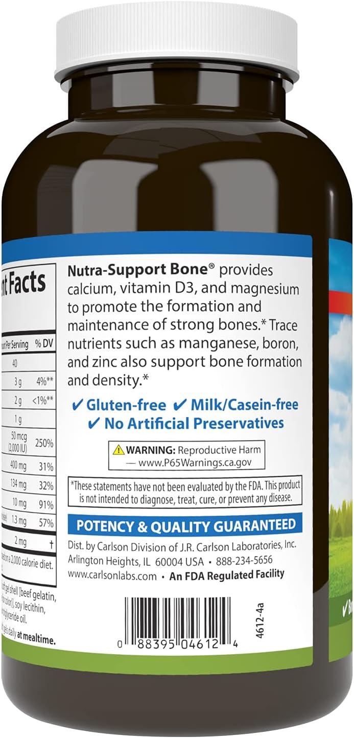Carlson NutraSupport Bone Calcium Magnesium & Vitamin D3 Bone Health