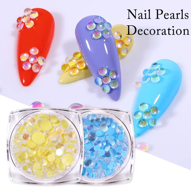 Glass Beads Mermaid Symphony Nail Art Gems Rhinestones Flatback Mixed Size  Nail Crystal 3D Candy Colors Mocha Macaron Nail Decor - AliExpress